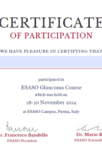 2024 - European School for Advanced Studies in Ophthalmology (ESASO)